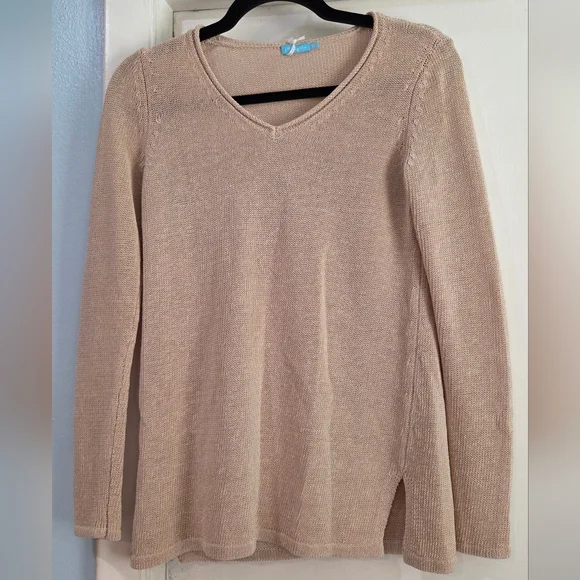 Women's J. McLaughlin Callum Sweater V Neck Havana Knit Yarn, Size XS - Picture 1 of 12